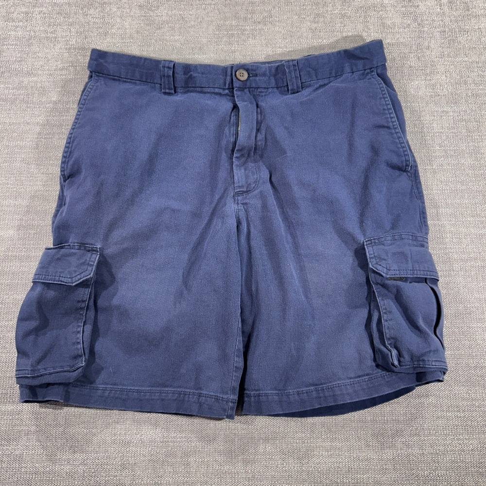 Haggar Cargo Short Mens 36 Navy Blue Good Comfort Stretch‎ Twill Utility